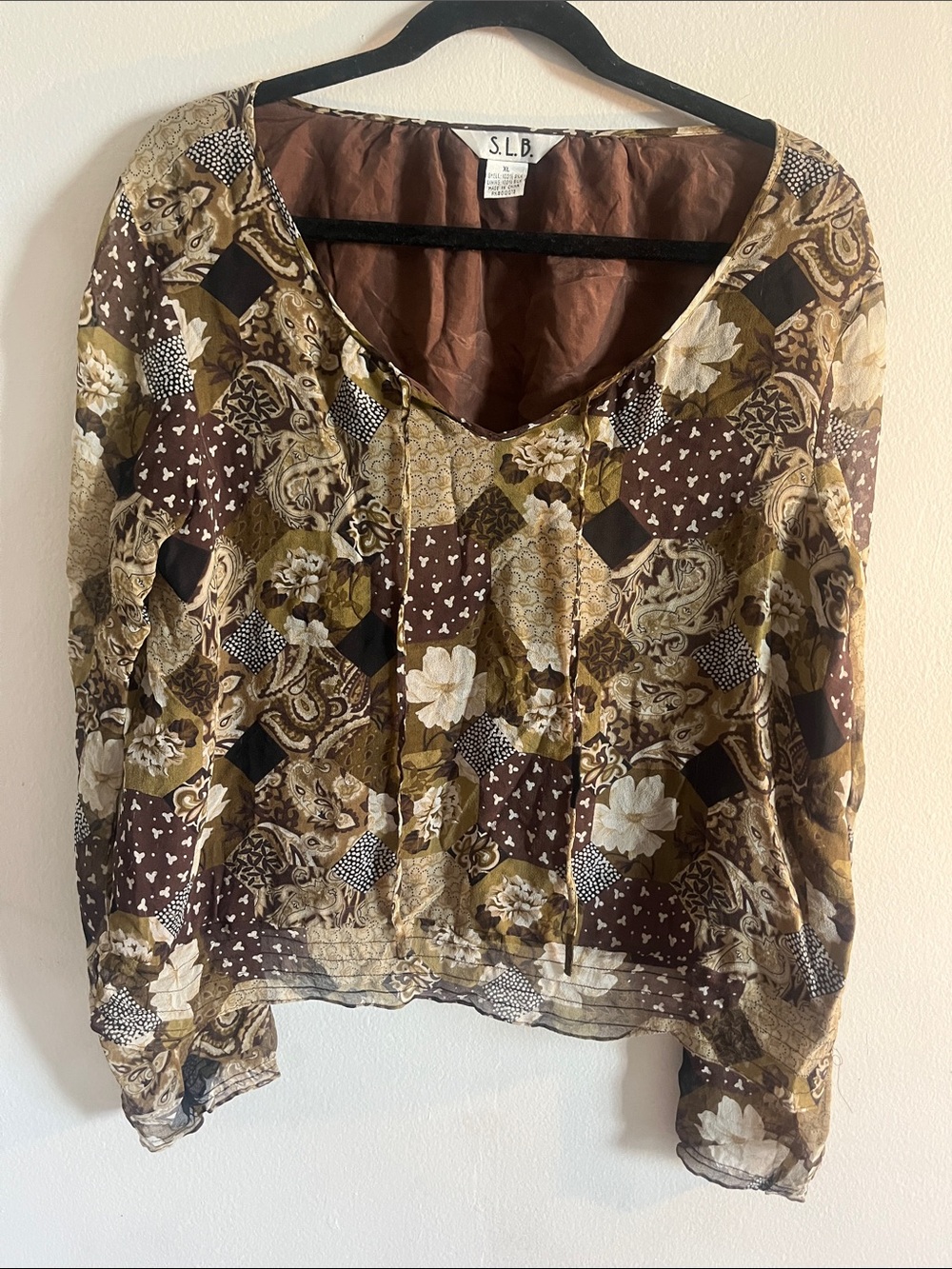 Silk Floral Patchwork Blouse
